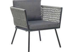 Set bistrot con cuscini GARGANO Rattan sintetico (PE) Grigio