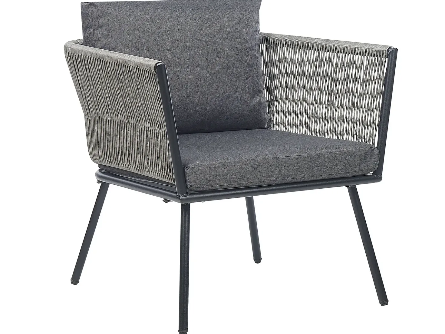 Set bistrot con cuscini GARGANO Rattan sintetico (PE) Grigio