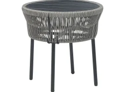 Set bistrot con cuscini GARGANO Rattan sintetico (PE) Grigio