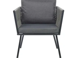 Set bistrot con cuscini GARGANO Rattan sintetico (PE) Grigio