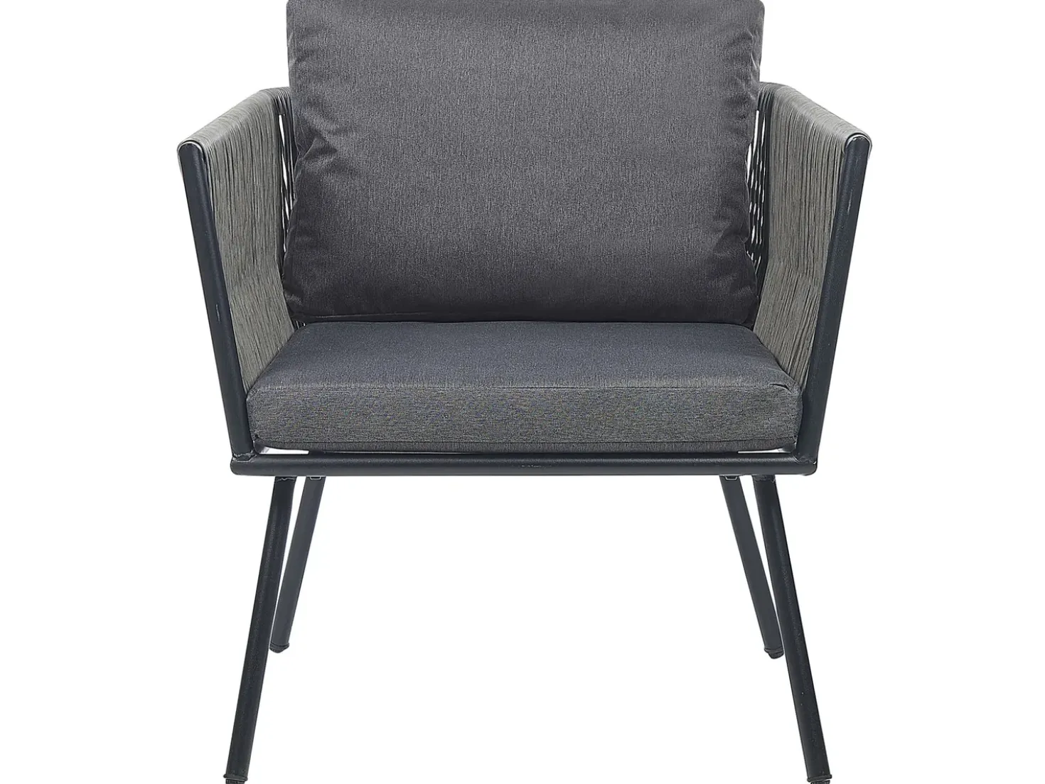 Set bistrot con cuscini GARGANO Rattan sintetico (PE) Grigio
