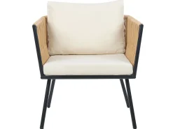 Set bistrot con cuscini GARGANO Rattan sintetico (PE) Naturale