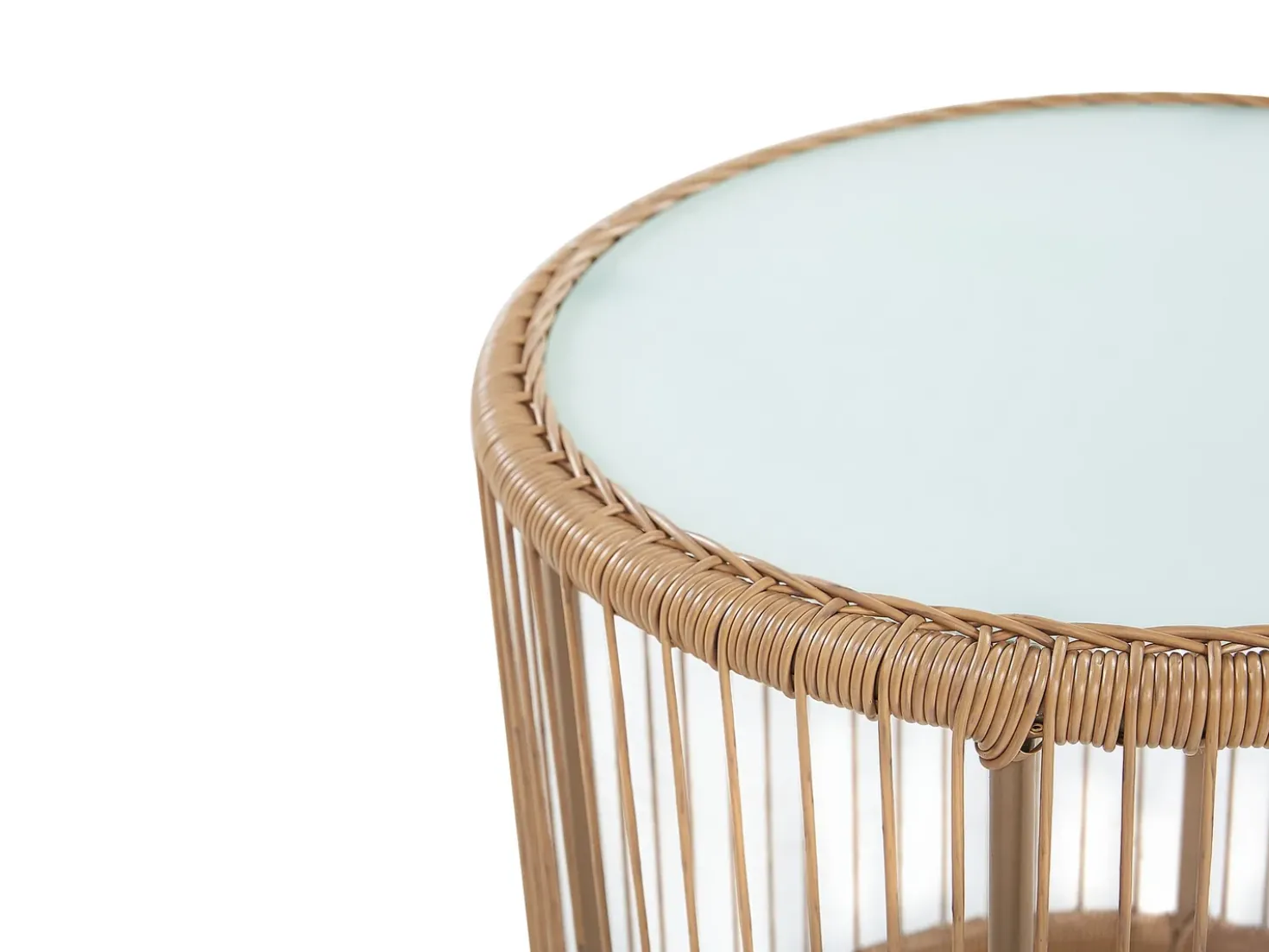 Set bistrot con cuscini LABICO Rattan sintetico (PE) Marrone chiaro