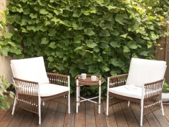 Set bistrot con cuscini LEVICO Metallo Bianco