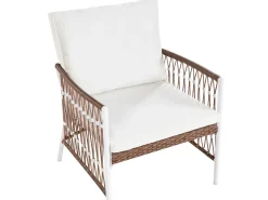 Set bistrot con cuscini LEVICO Metallo Bianco
