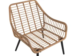 Set bistrot con cuscini LAURETO Rattan sintetico (PE) Naturale