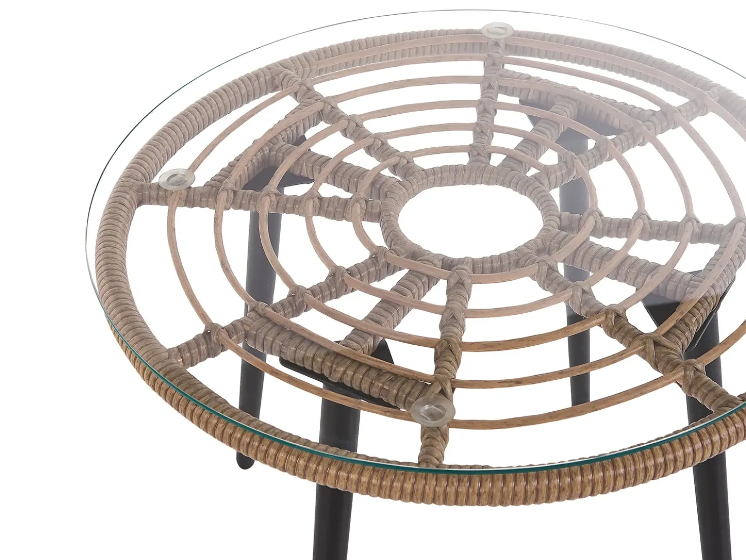 Set bistrot con cuscini LAURETO Rattan sintetico (PE) Naturale