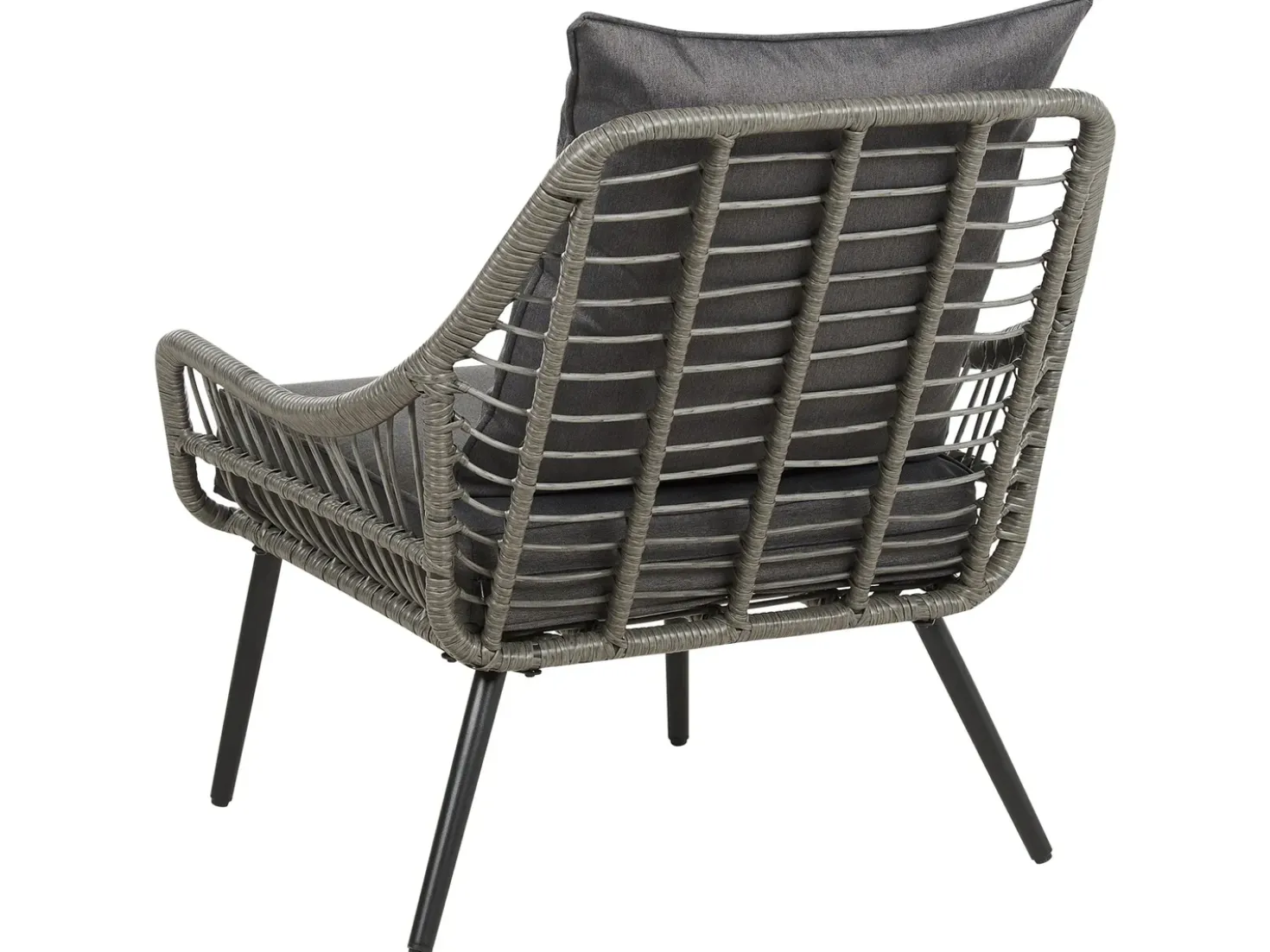 Set bistrot con cuscini LAURETO Rattan sintetico (PE) Grigio