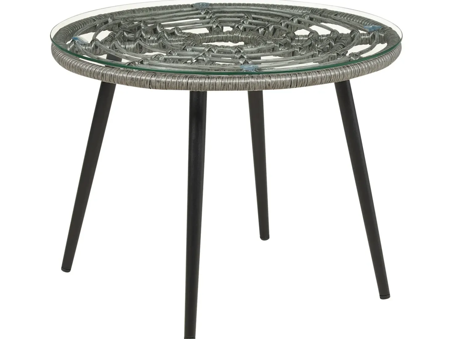 Set bistrot con cuscini LAURETO Rattan sintetico (PE) Grigio