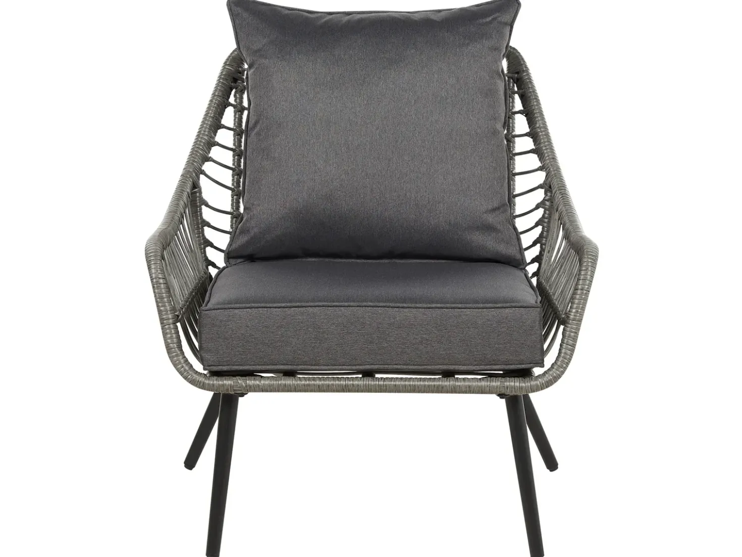 Set bistrot con cuscini LAURETO Rattan sintetico (PE) Grigio