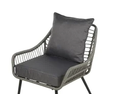 Set bistrot con cuscini LAURETO Rattan sintetico (PE) Grigio