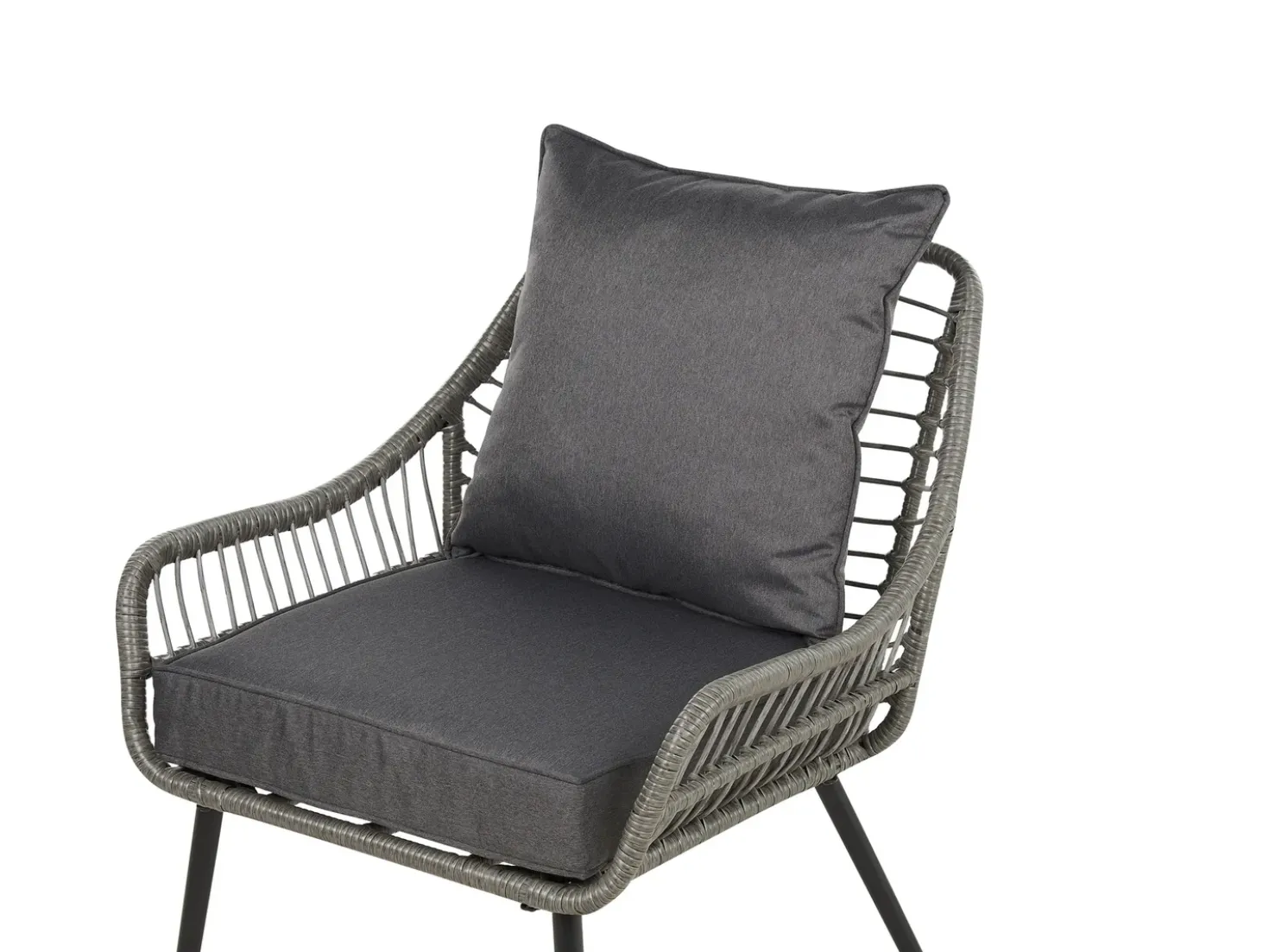 Set bistrot con cuscini LAURETO Rattan sintetico (PE) Grigio