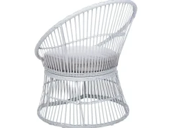 Set bistrot con cuscini MESYNA Rattan sintetico (PE) Bianco