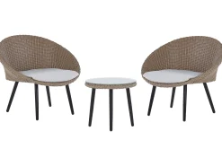 Set bistrot con cuscini ORTIGIA Rattan sintetico (PE) Beige chiaro Beige