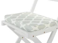 Set bistrot con cuscini Pieghevole FIJI Legno d'acacia Bianco