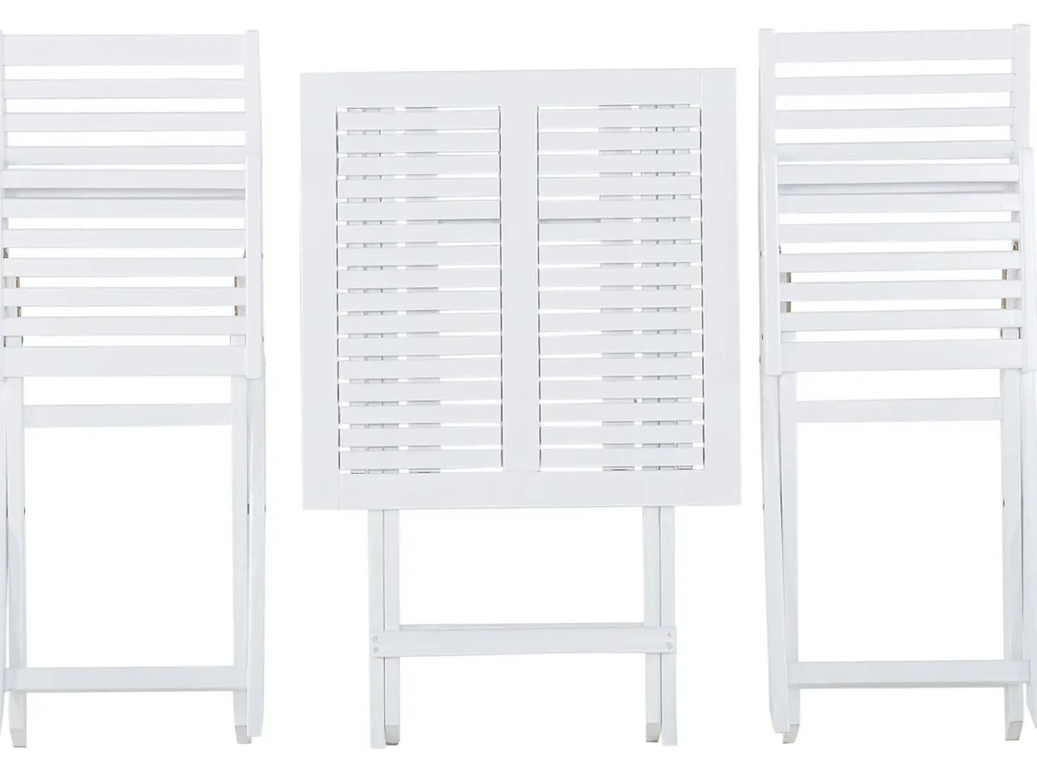 Set bistrot con cuscini Pieghevole FIJI Legno d'acacia Bianco