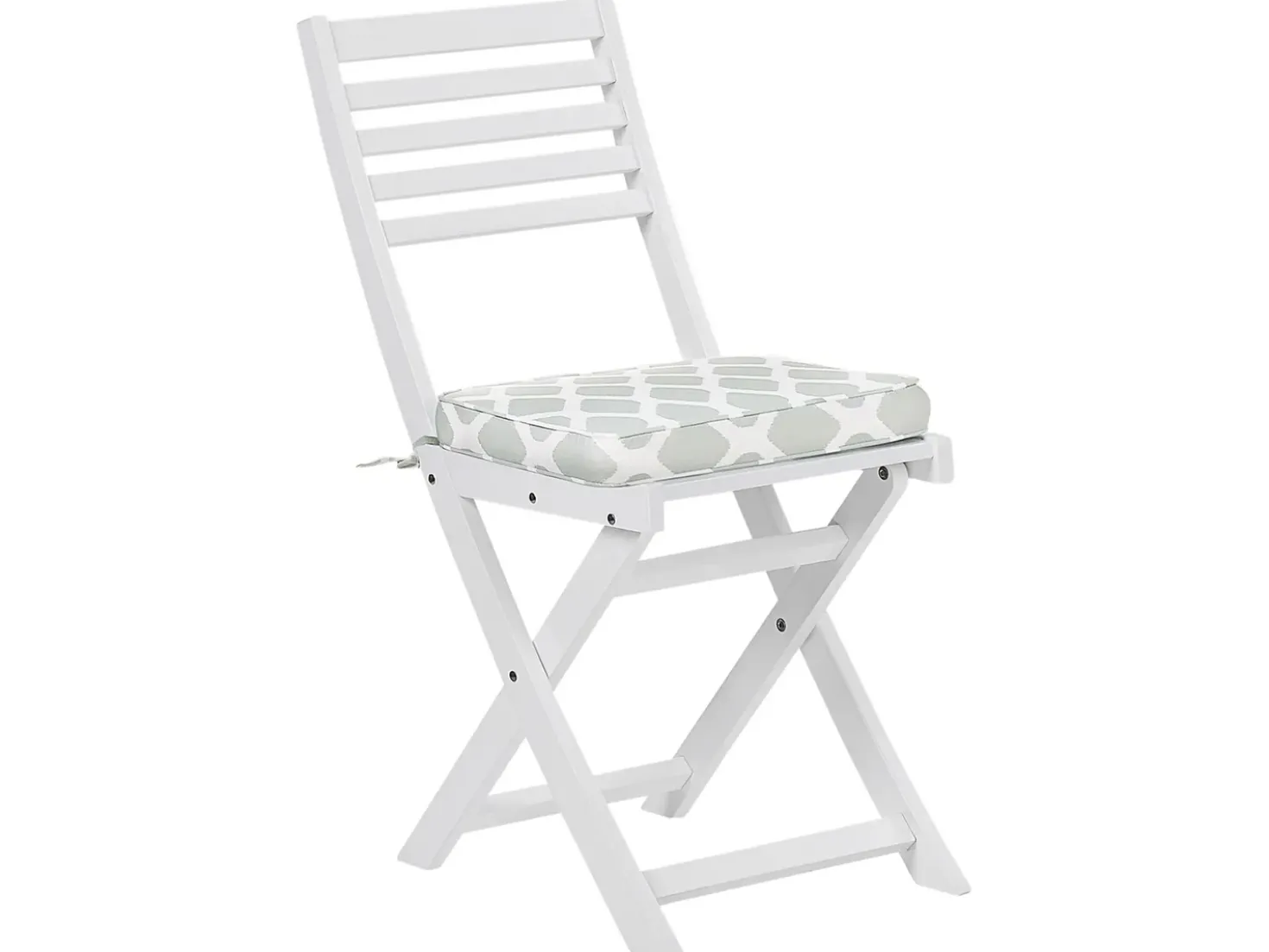Set bistrot con cuscini Pieghevole FIJI Legno d'acacia Bianco