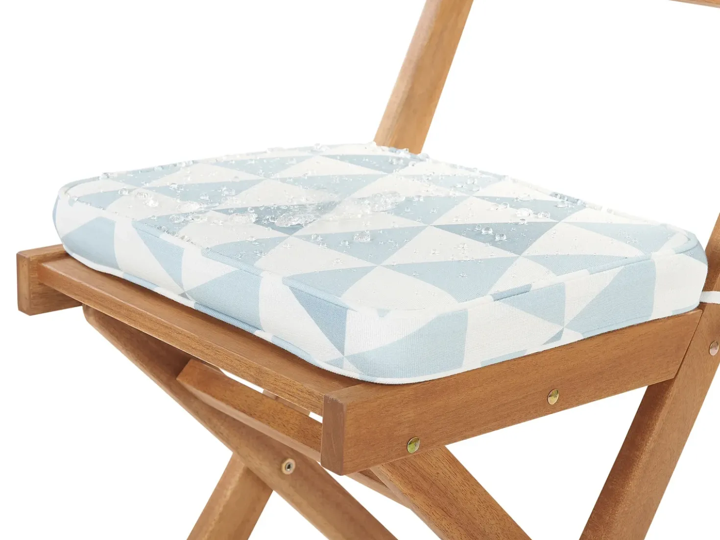 Set bistrot con cuscini Pieghevole FIJI Legno d'acacia Blu