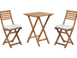 Set bistrot con cuscini Pieghevole FIJI Legno d'acacia Blu