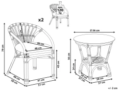 Set bistrot con cuscini PECORINI Rattan Nero