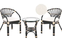 Set bistrot con cuscini PECORINI Rattan Nero