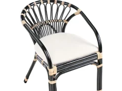 Set bistrot con cuscini PECORINI Rattan Nero