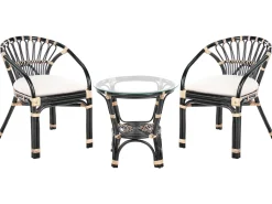 Set bistrot con cuscini PECORINI Rattan Nero
