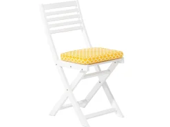 Set bistrot con cuscini Pieghevole FIJI Legno d'acacia Bianco