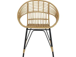 Set bistrot con cuscini PELLARO Rattan sintetico (PE) Nero