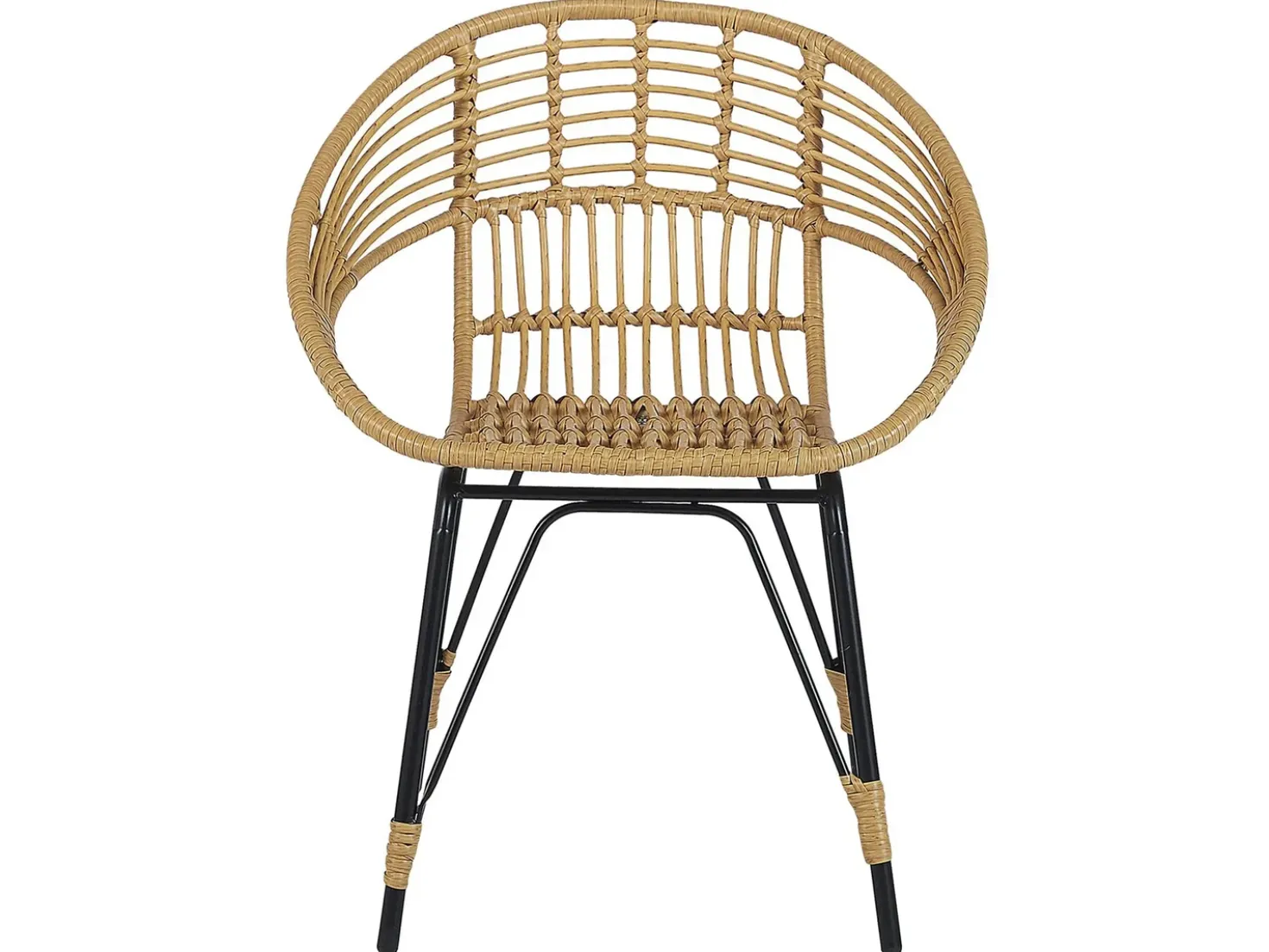 Set bistrot con cuscini PELLARO Rattan sintetico (PE) Nero
