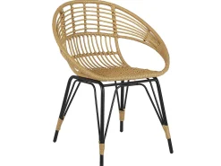 Set bistrot con cuscini PELLARO Rattan sintetico (PE) Nero