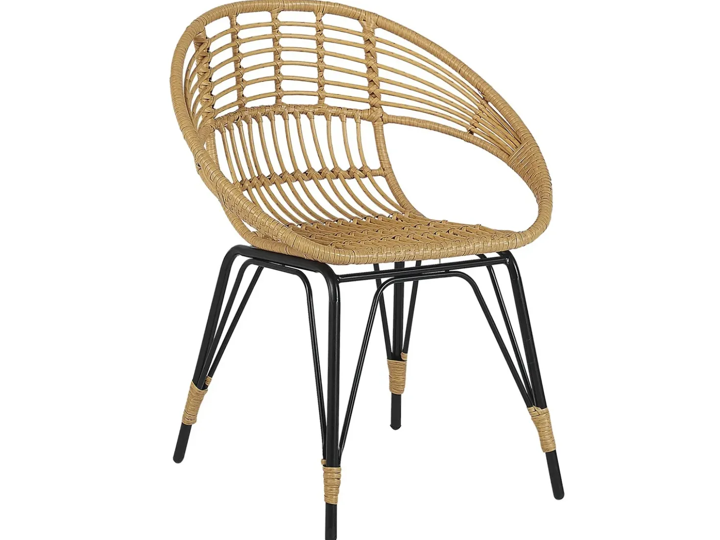 Set bistrot con cuscini PELLARO Rattan sintetico (PE) Nero