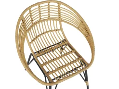 Set bistrot con cuscini PELLARO Rattan sintetico (PE) Nero