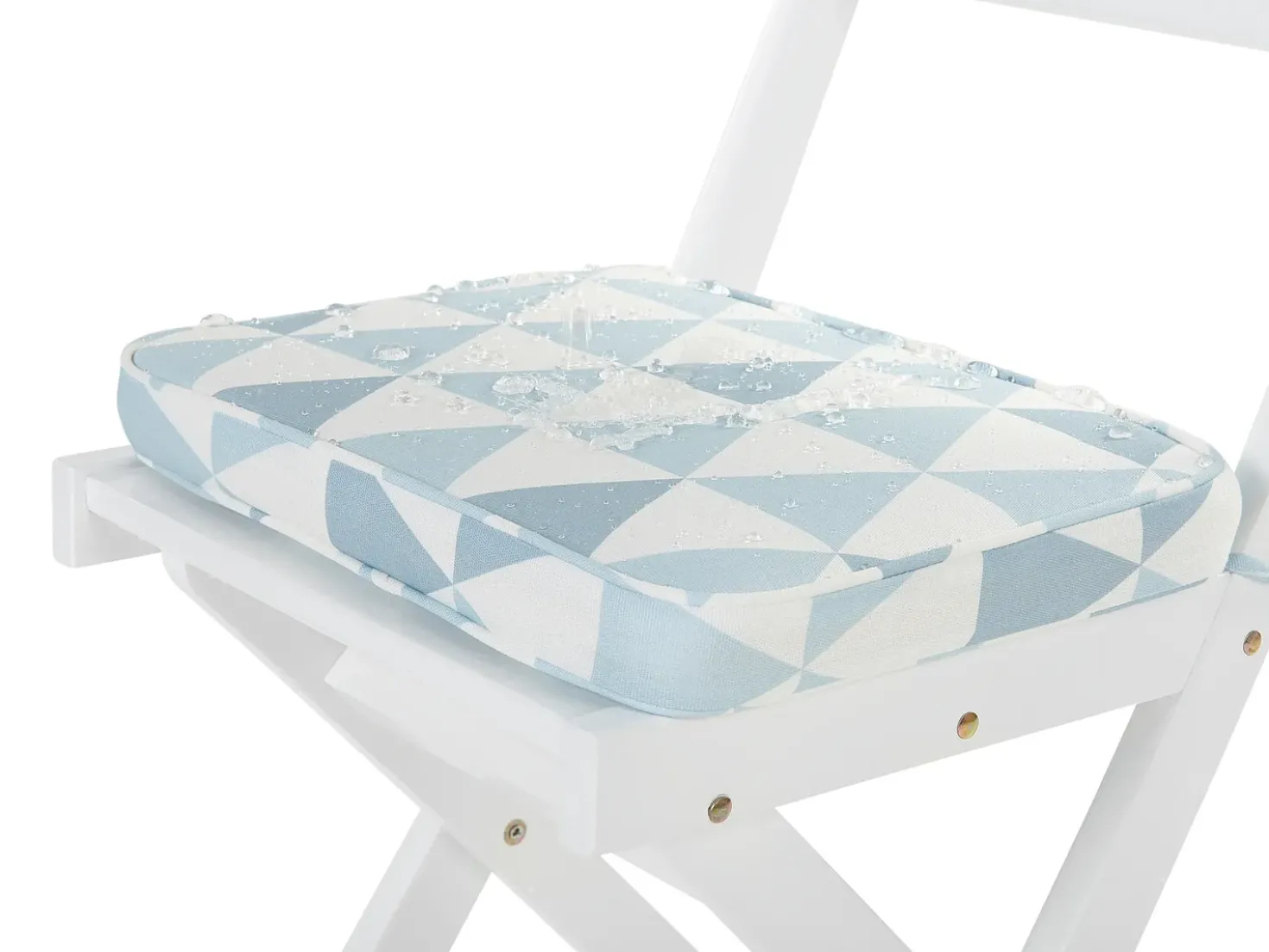 Set bistrot con cuscini Pieghevole FIJI Legno d'acacia Blu