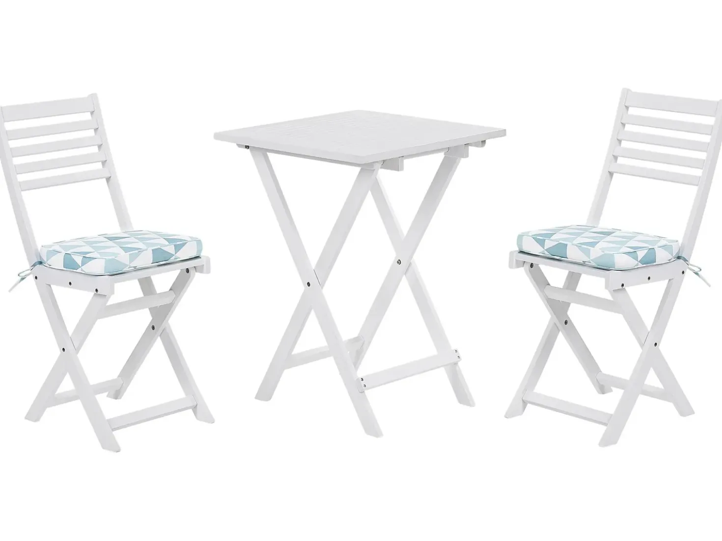 Set bistrot con cuscini Pieghevole FIJI Legno d'acacia Blu