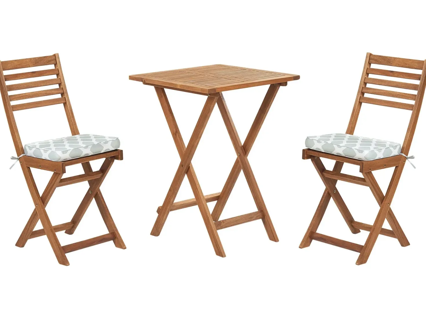 Set bistrot con cuscini Pieghevole FIJI Legno d'acacia Verde menta