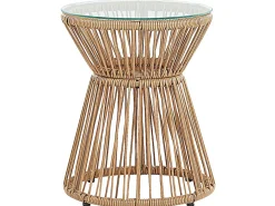 Set bistrot con cuscini TRESTINA Rattan sintetico (PE) Marrone chiaro