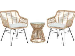 Set bistrot con cuscini TRESTINA Rattan sintetico (PE) Marrone chiaro