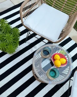 Set bistrot con cuscini TRESTINA Rattan sintetico (PE) Marrone chiaro