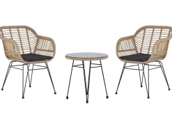 Set bistrot con cuscini TROPEA II Rattan sintetico (PE) Naturale