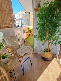 Set bistrot con cuscini TROPEA II Rattan sintetico (PE) Naturale