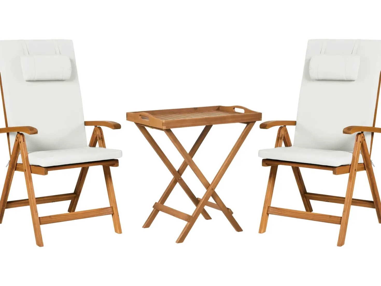 Set bistrot JAVA PREMIUIM Legno d'acacia Bianco sporco