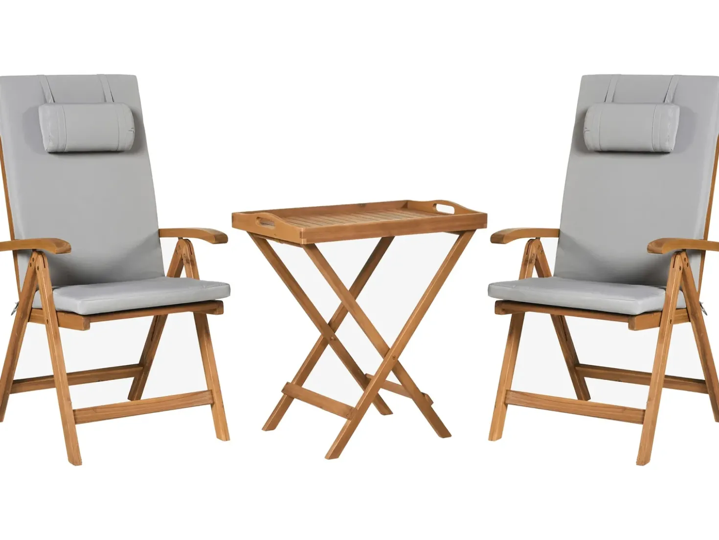 Set bistrot JAVA PREMIUIM Legno d'acacia Grigio chiaro
