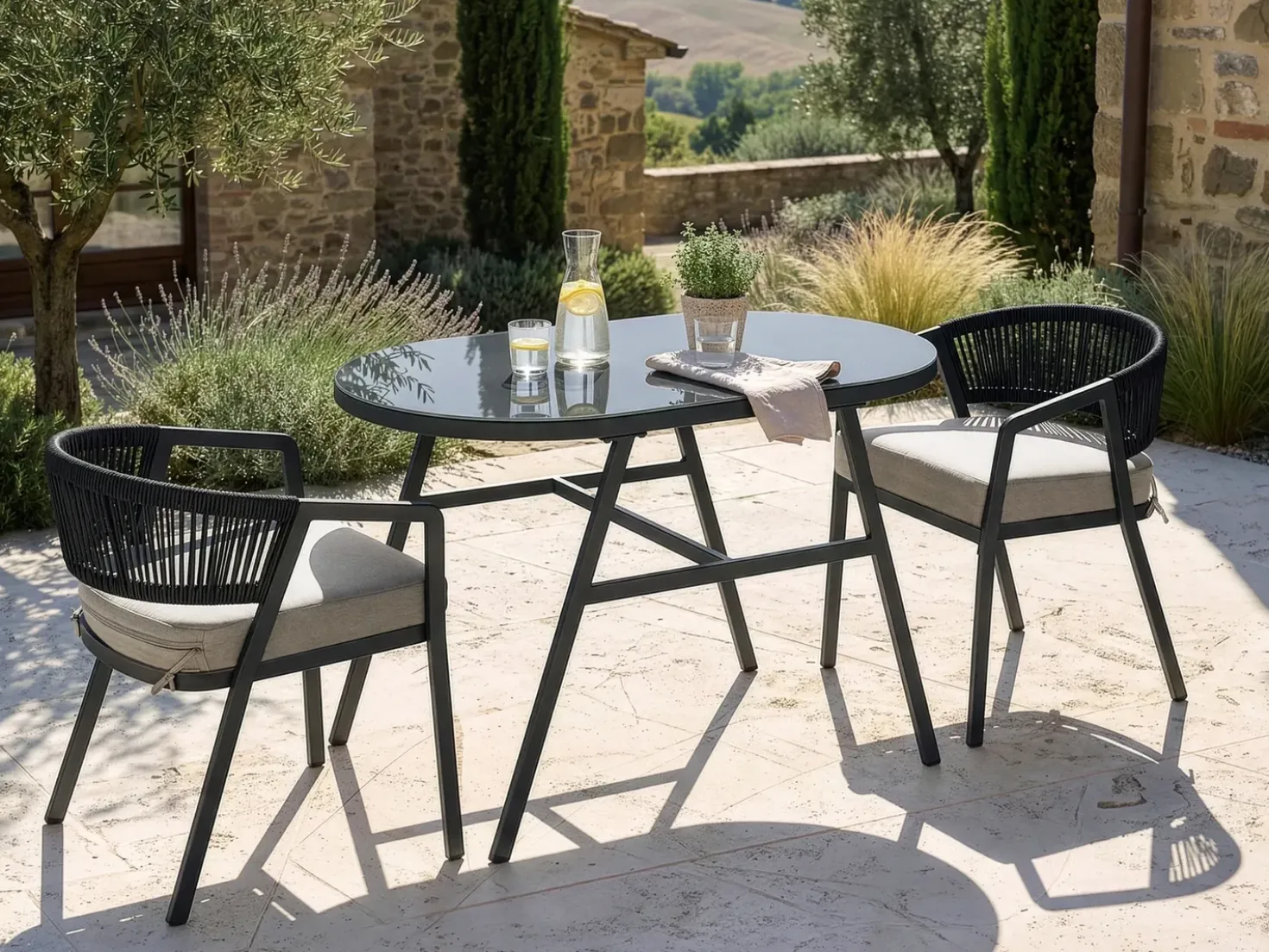 Set bistrot MUROS Metallo Grigio