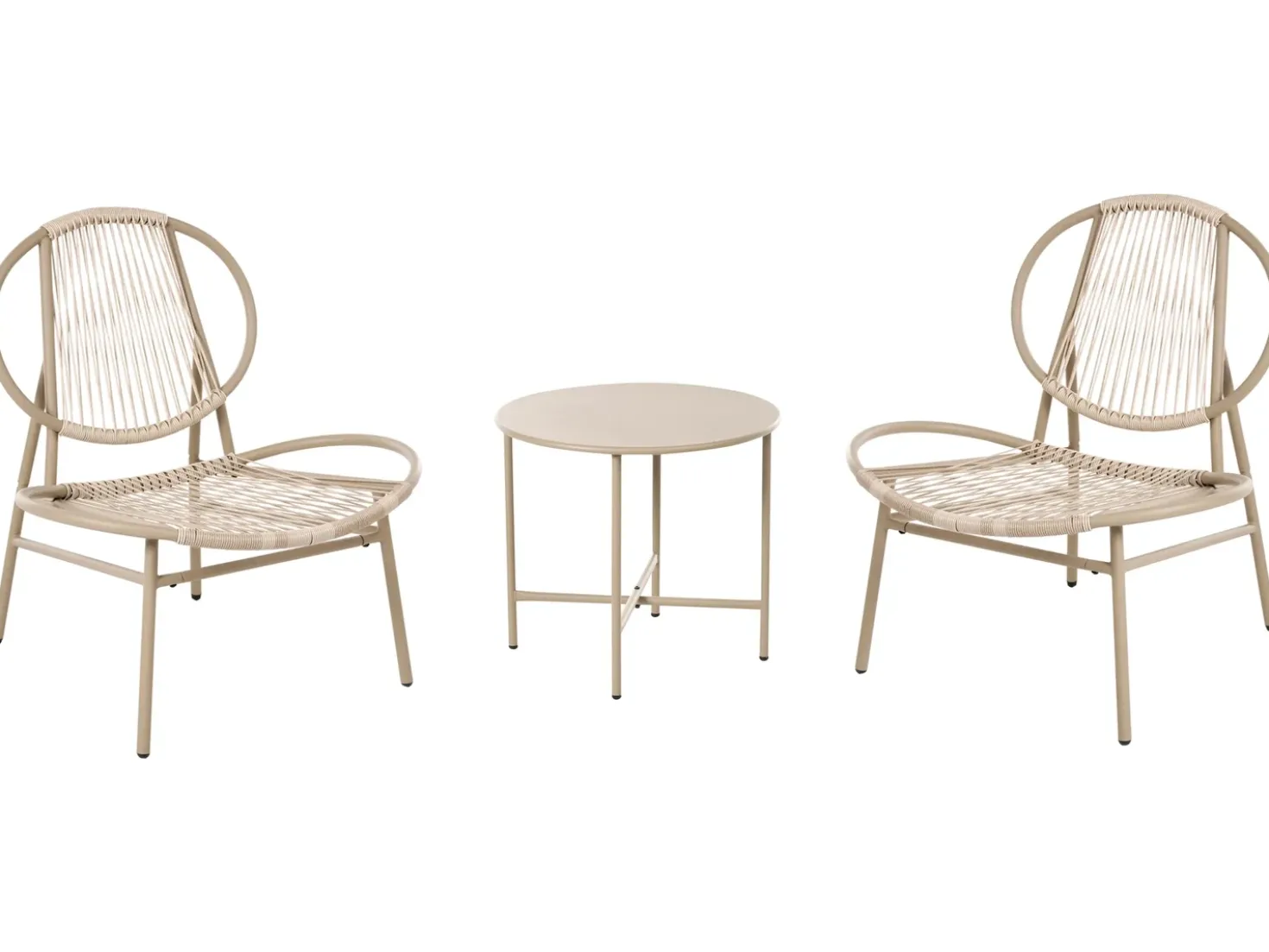 Set bistrot OVARO Rattan sintetico (PE) Beige