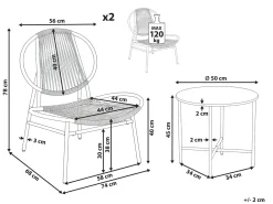 Set bistrot OVARO Rattan sintetico (PE) Beige