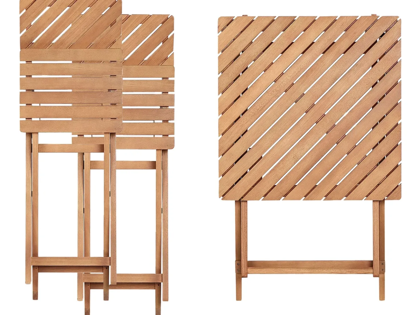 Set bistrot Pieghevole ARDORE Legno d'eucalipto Marrone