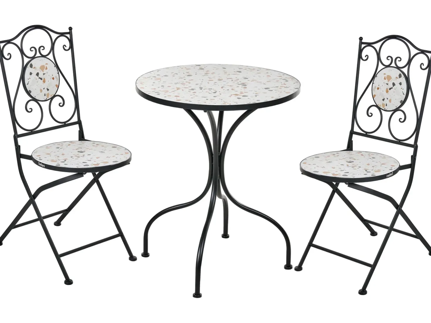 Set bistrot Pieghevole ARTENA Metallo Nero
