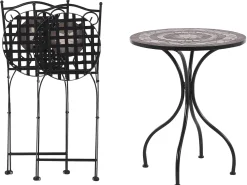 Set bistrot Pieghevole CARIATI Metallo Nero