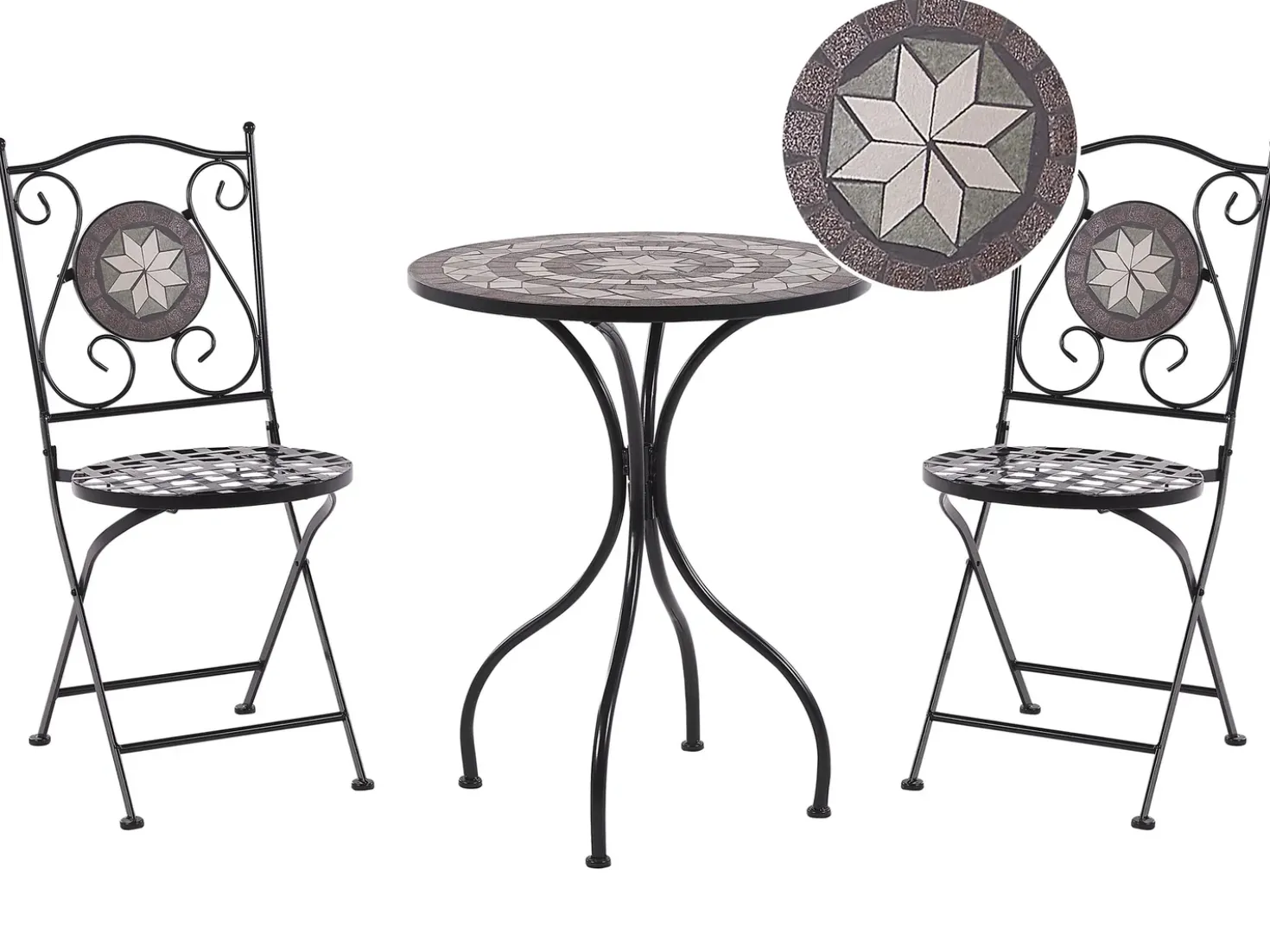 Set bistrot Pieghevole CARIATI Metallo Nero